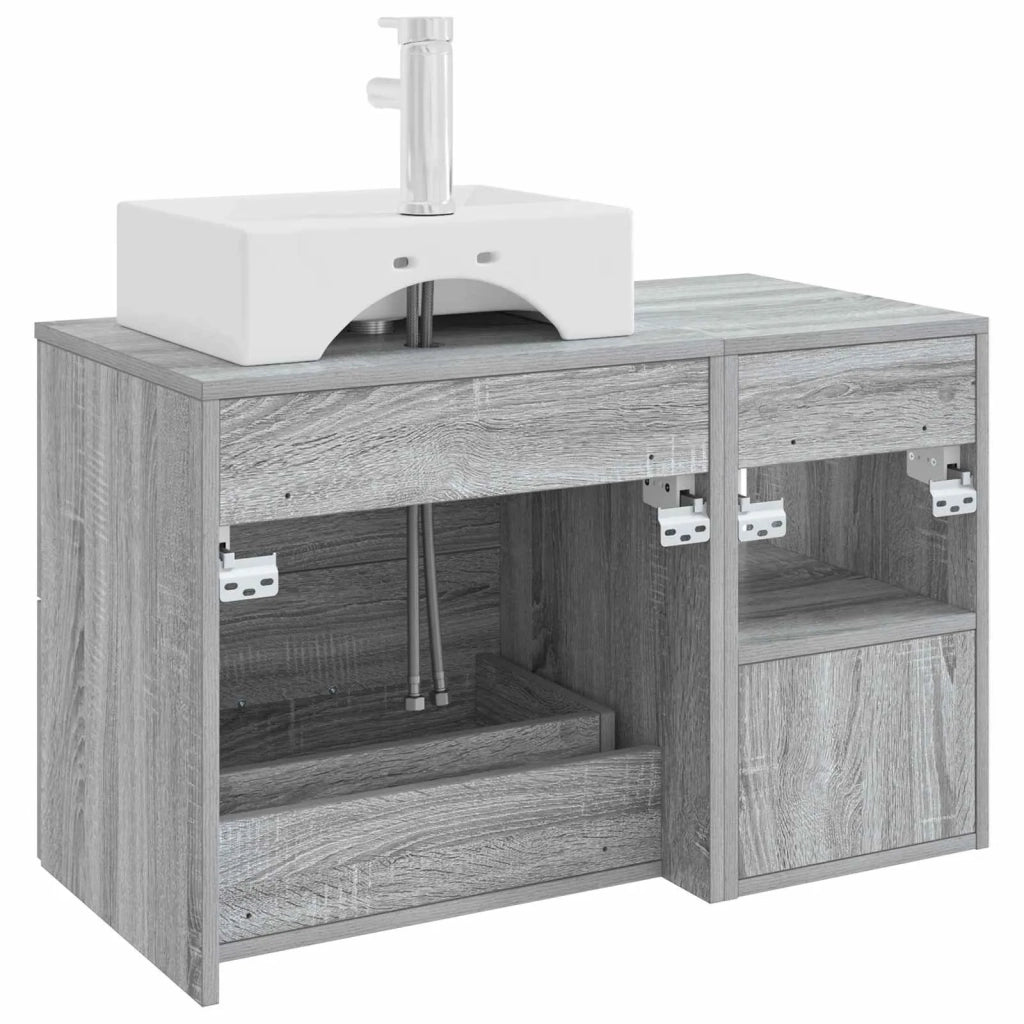 Set di mobili per il bagno 2 pcs Sonoma grigio 3403893
