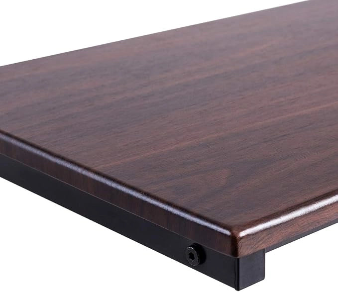 Tavolino Porta PC Laptop, Tavolo da caffè in Legno e Metallo, Ideale per Soggiorno, Balcone, Studio e Giardino, 55 x 35 x 65 cm (Noce)