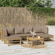 Set Salotto da Giardino 7pz con Cuscini Tortora BambÃ¹cod mxl 124236