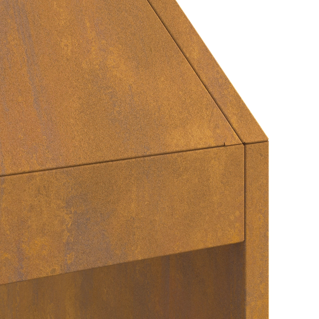 Braciere  50x50x100 cm in acciaio resistente alle intemperie