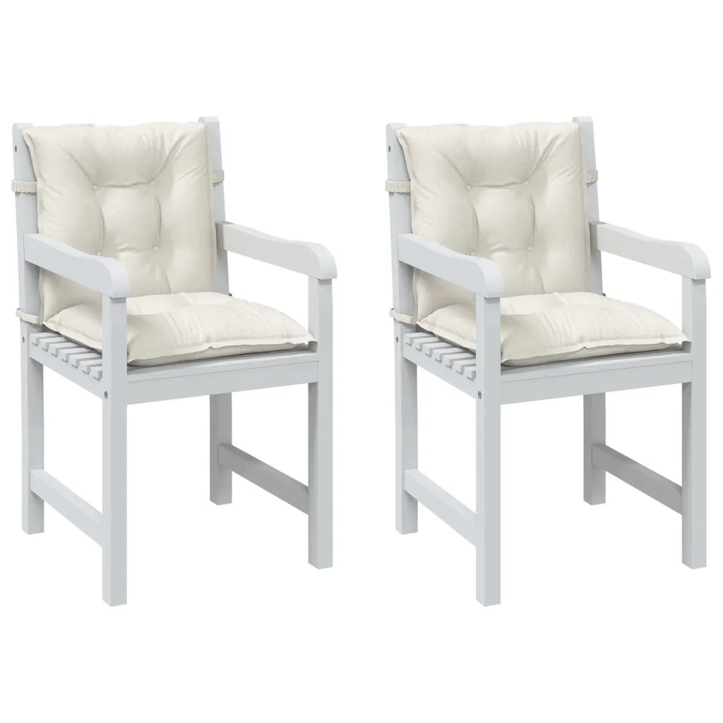 Cuscini Sedia Schiena Bassa 2 pz Crema MÃ©lange 100x50x7 Tessuto