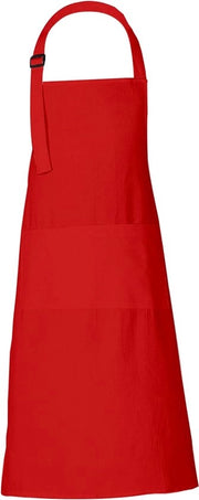 Verstabile schort in cotone per cucina, 3 tasche, per uomo e donna, 69x89 cm, rosso, L-27 X W-35