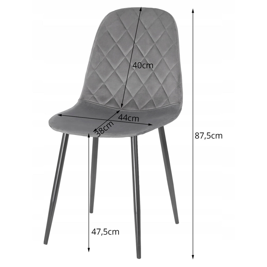 Set di 2 sedie Asti in velluto beige e metallo nero