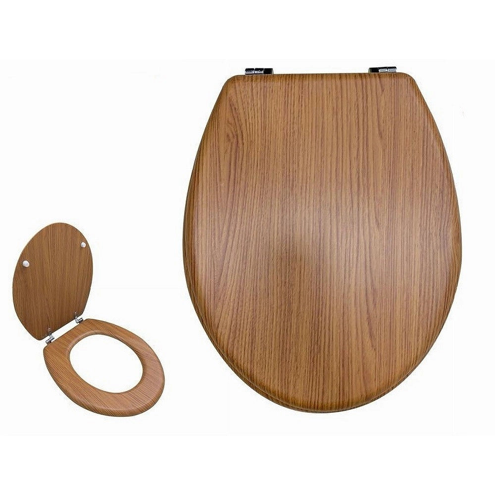 Trade Shop - Copriwater Universale Sedile Per Bagno Copri Wc Water In Legno Mdf 18" 52987a -