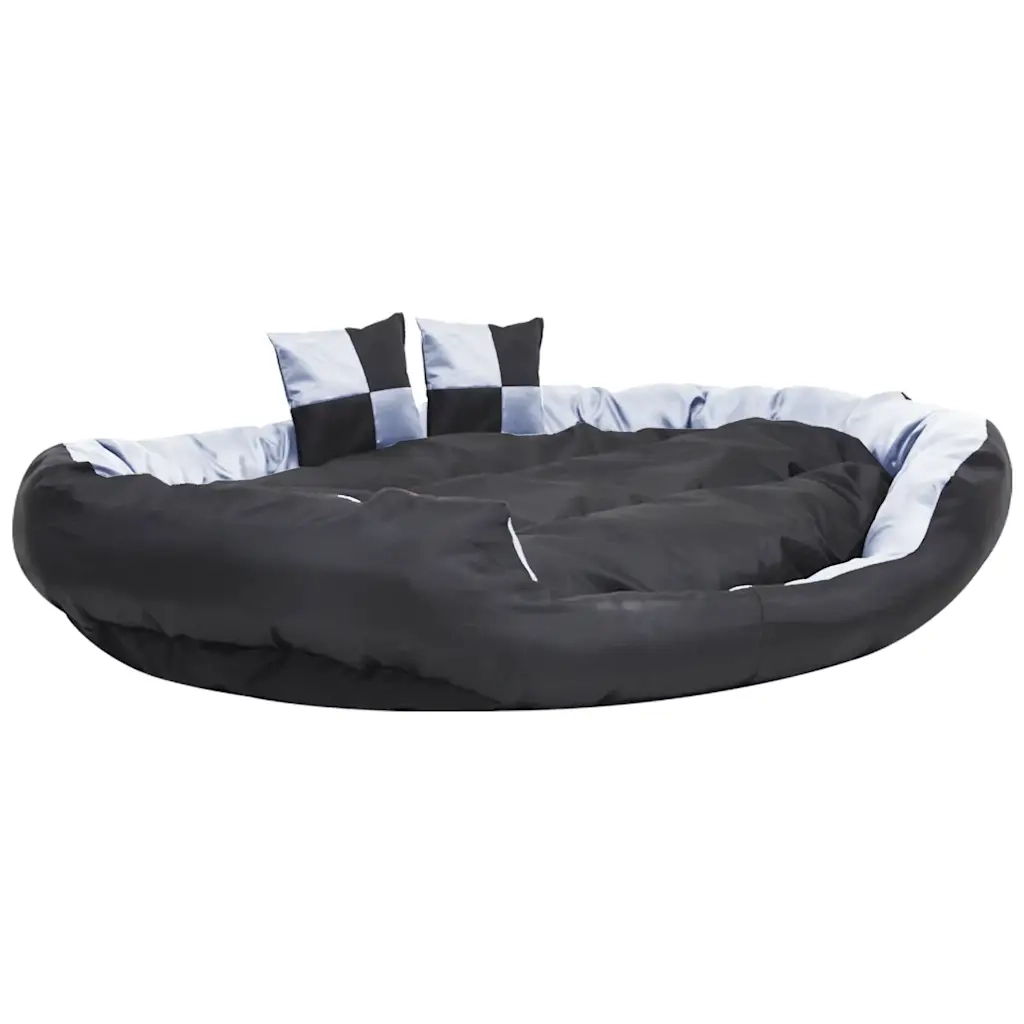 Cuscino per Cani Reversibile Lavabile Grigio Nero 150x120x25 cm CFW8645148