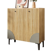 Mobile scarpiera con 3 Ante e Ripiani; per Ingresso; in Pannello truciolare; 90 × 32 × 94 cm; Legno