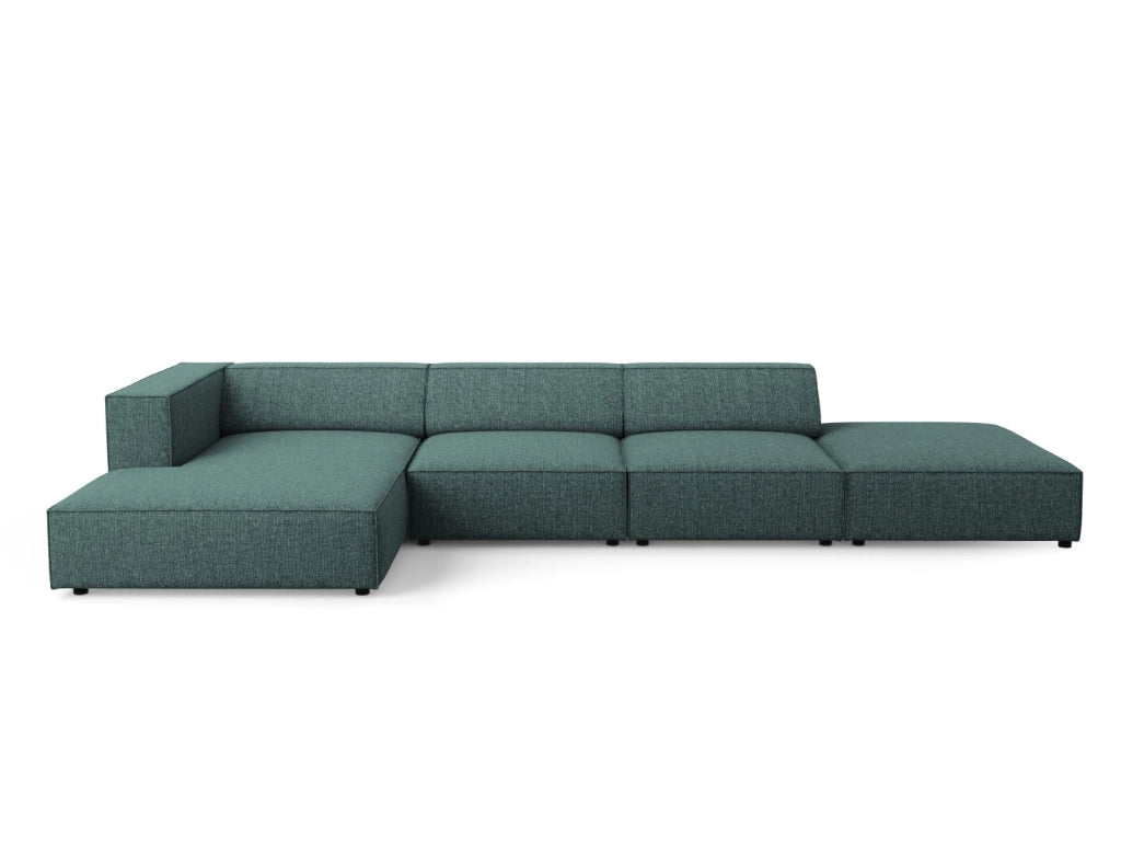 Cosmopolitan Design - Divano angolare sinistro "Arendal" 5 posti in ciniglia petrolio 