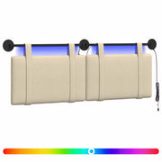 Testiera | Testata sospesa Con luce LED Crema Tessuto