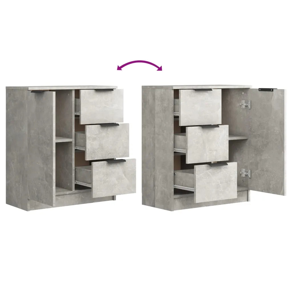 Credenza-Buffet-Armadio da cucina Grigio Cemento 60x30x70 cm in Legno Multistrato 946181