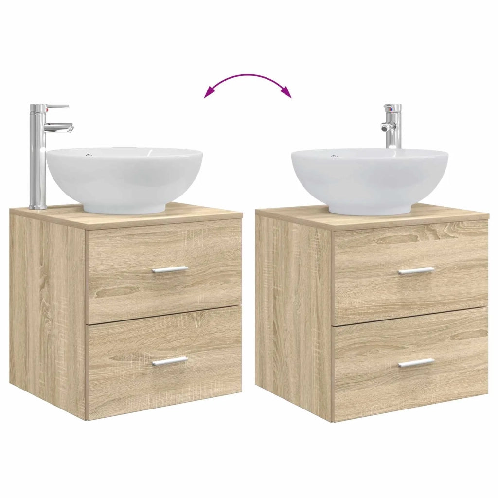 Set di mobili per il bagno 3 pz Rovere Sonoma 3405909