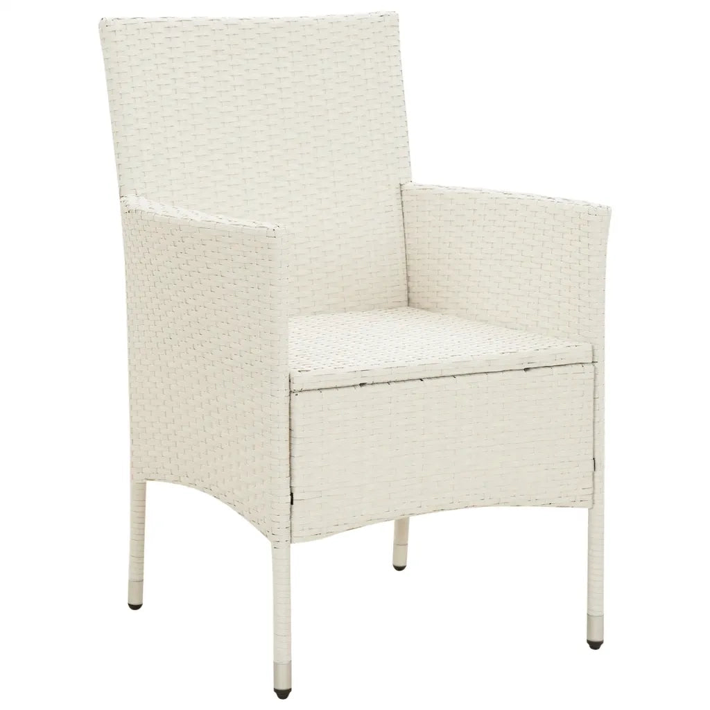 Sedie da Giardino con Cuscini 4 pz in Polyrattan Bianche 316691