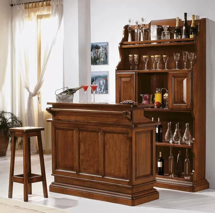 Mobile bar porta bottiglie grezzo l.126 p.33 h.199 (1224) - Mobili 2G