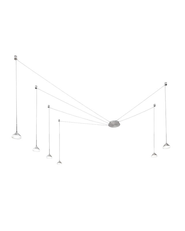Lampada a Sospensione LED Isabella 48W 3000K Dimmerabile Ø350 cm Alluminio satinato - Dimmer Smart luce integrato