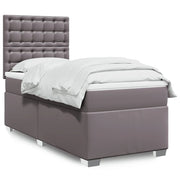 Giroletto a Molle con Materasso Grigio 90x190 cm in Similpelle 3290702