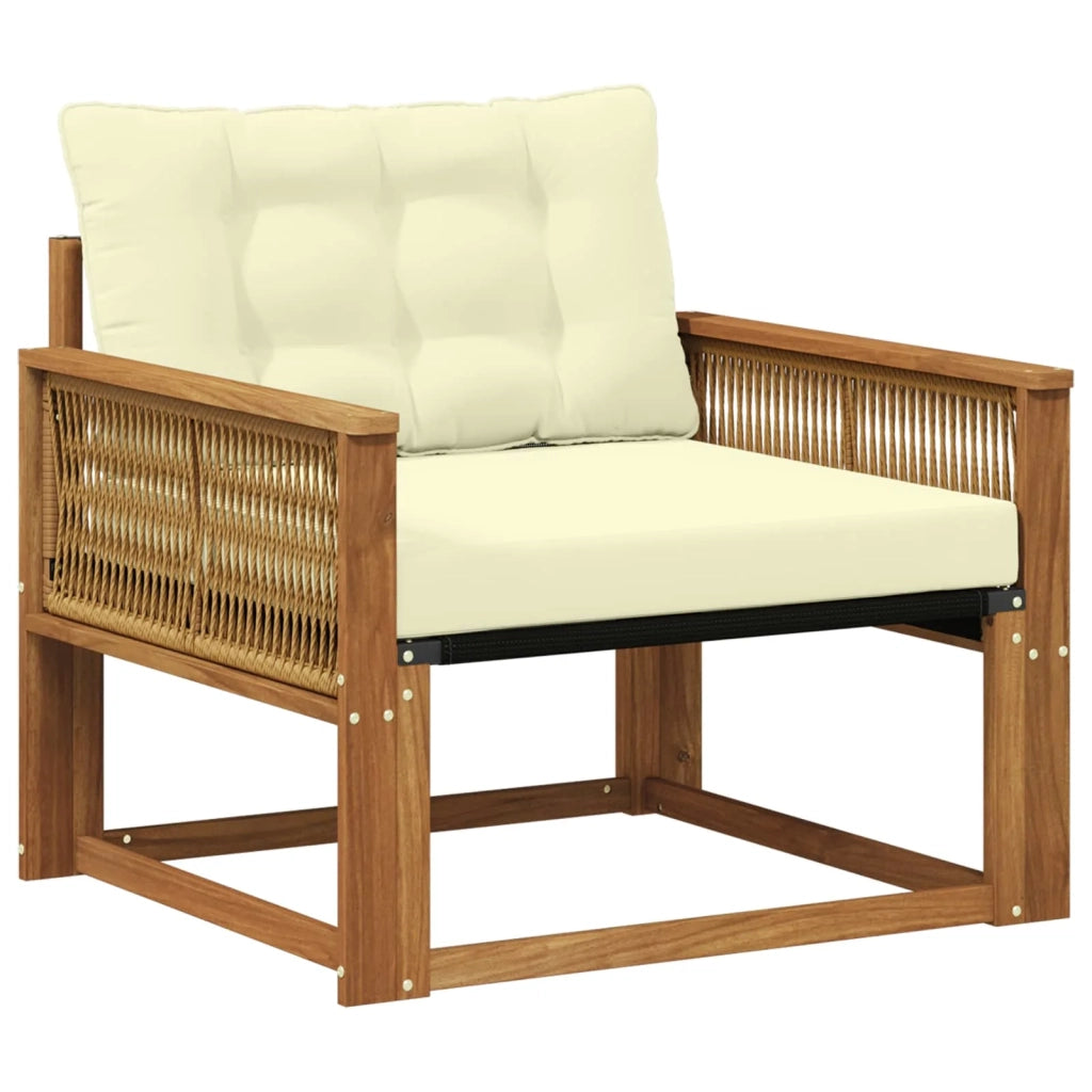 Set di divani da esterno-Sofa da giardino Legno di Acacia Massello e Textilene 917781