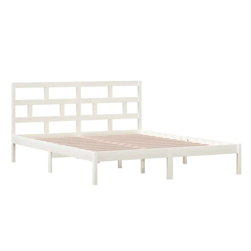 Giroletto Bianco in Legno Massello di Pino 160x200 cm 3101229