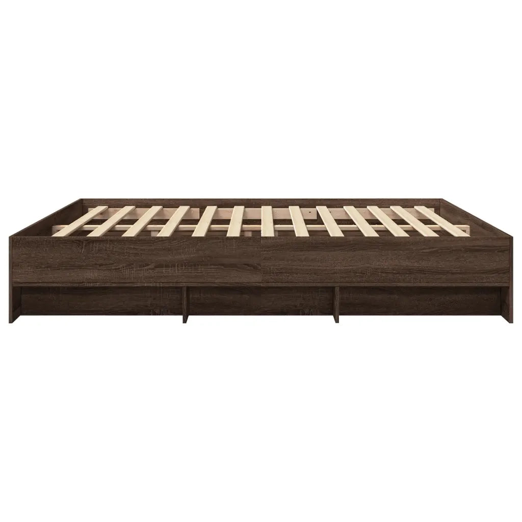 Giroletto senza Materasso Rovere Marrone 200x200 cm Truciolato 3295631