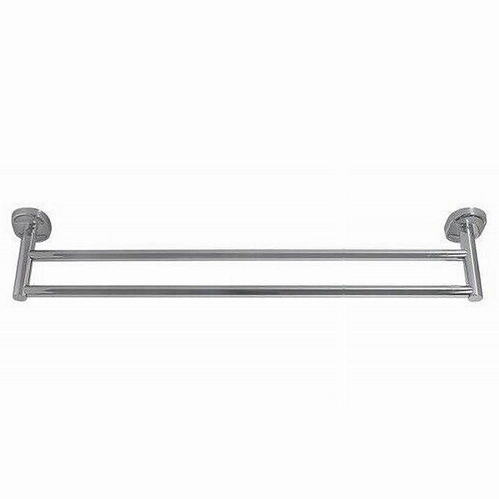 Trade Shop - Portasciugamani Porta Asciugamano Doppio Cromato 60cm Accessori Bagno Oval 52001 -
