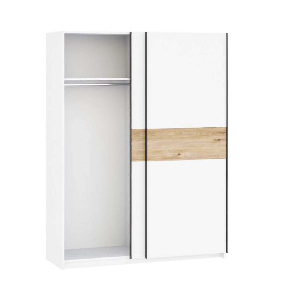 Armadio Camera da Letto Manita, Guardaroba 2 Ante 2 Ripiani, 150x204h cm Bianco
