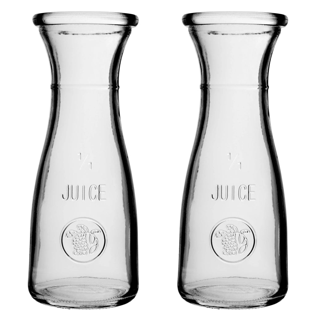 Caraffa in vetro KADAX da 1 litro per acqua, limonata e bevande (set da 2 pezzi).