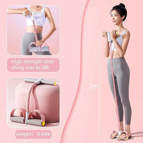 Cintura di resistenza per pedali, 6-fili cintura di resistenza per pedali elastica, cintura di resistenza per yoga e fitness, adatta per allenamento di fitness femminile, stretching per addominali, braccia, vita, gambe e training di forma