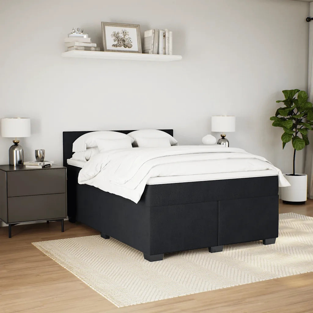 Giroletto a Molle con Materasso Nero 140x190 cm in Velluto 3288602