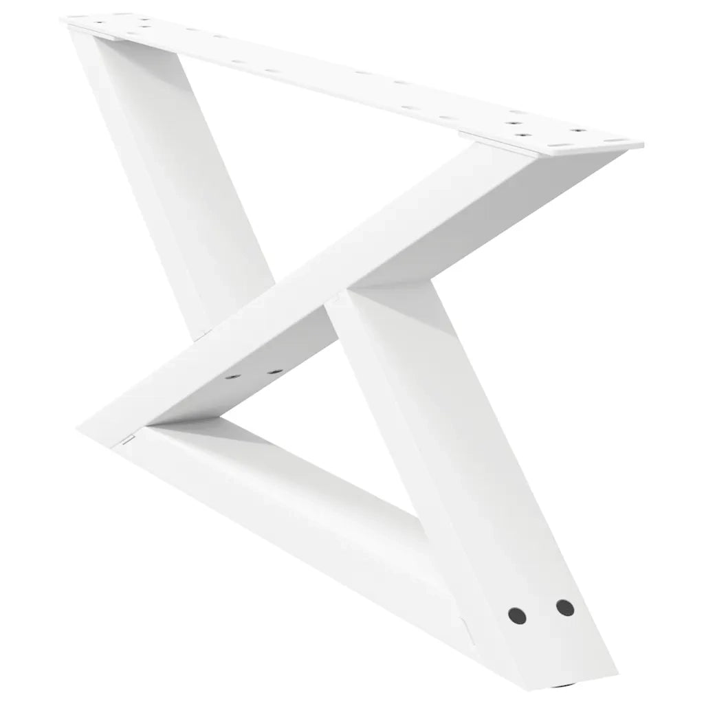 Gambe per tavolino da caffÃ¨ 2 pz Bianche 70x(30-31,3) cm Acciaio