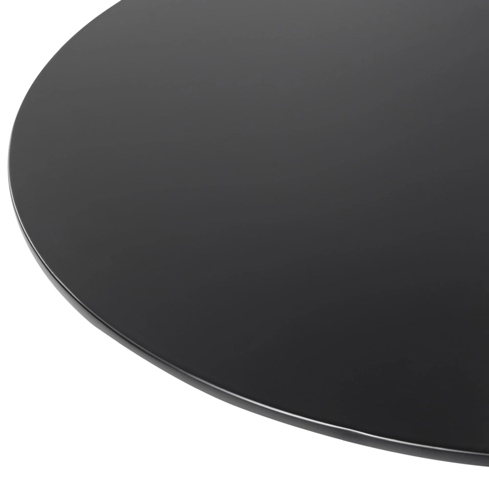 Tavolo da pranzo rotondo Nero da 90 cm con base in metallo a 4 posti da cucina