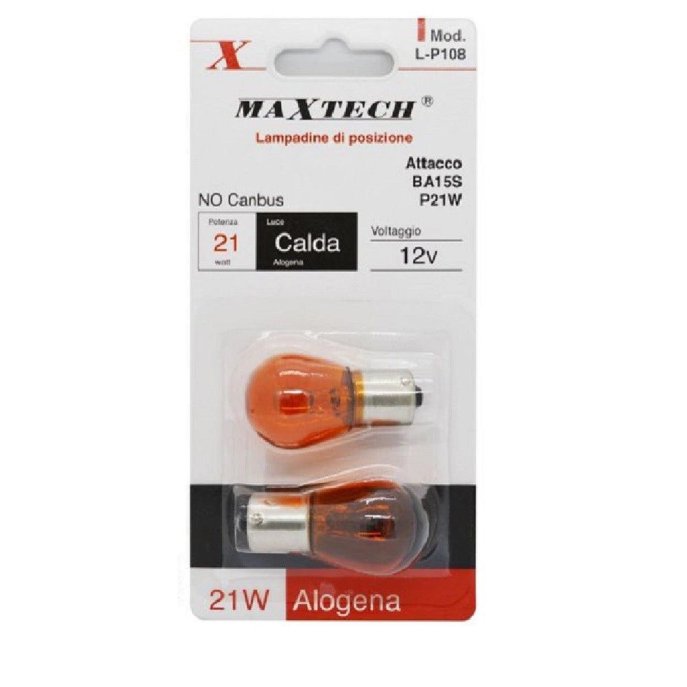 Trade Shop - Lampadine Di Posizione Auto Ba15s 12v 21 W Luce Calda Alogena No Canbus L-p108 -
