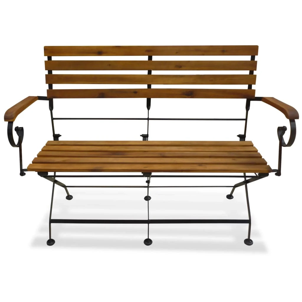 Panca da giardino mobili da esterno per patio panca pieghevole da giardino e terrazza 112 cm legno massello di acacia 02_0011839