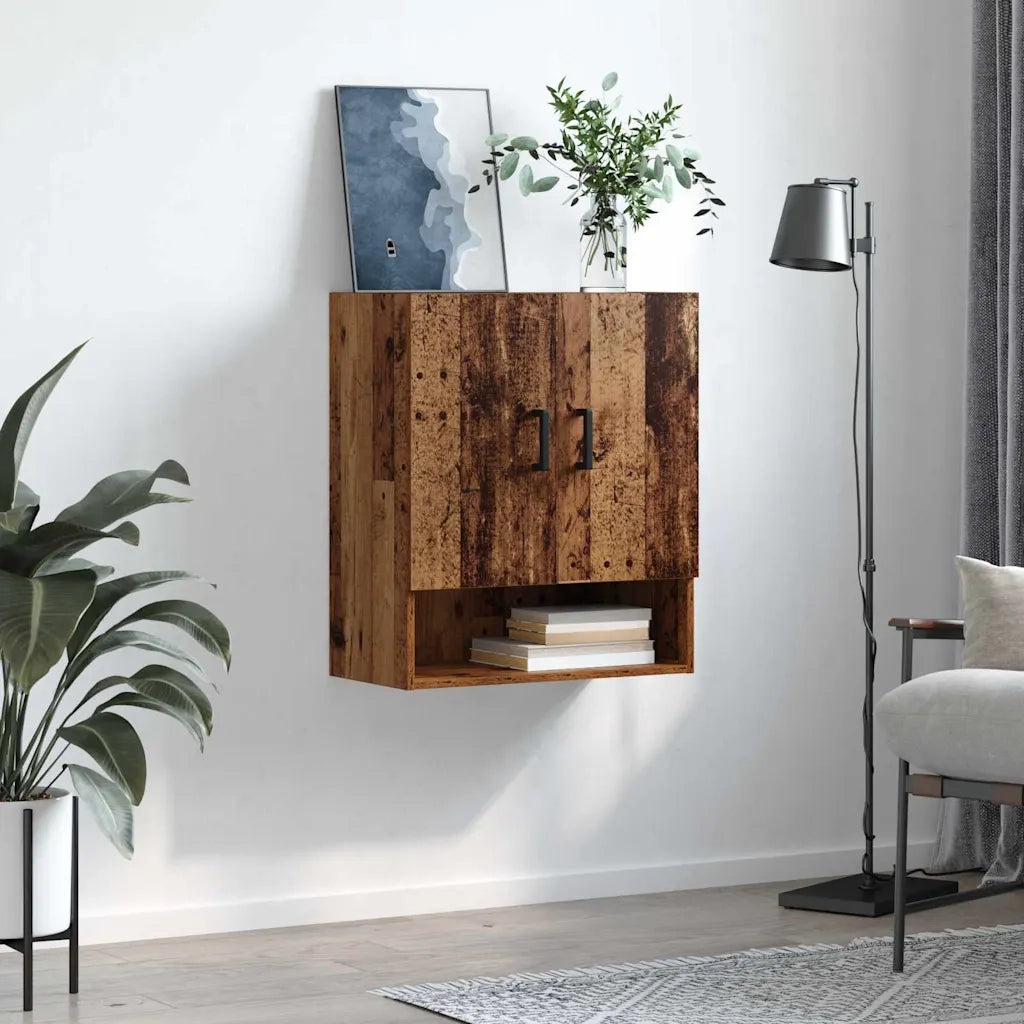 Armadietto a Muro | Mobile a Parete Legno antico 60 x 31 x 70 cm