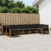 Set di divani da esterno 7 pz Naturale e Nero 3381656
