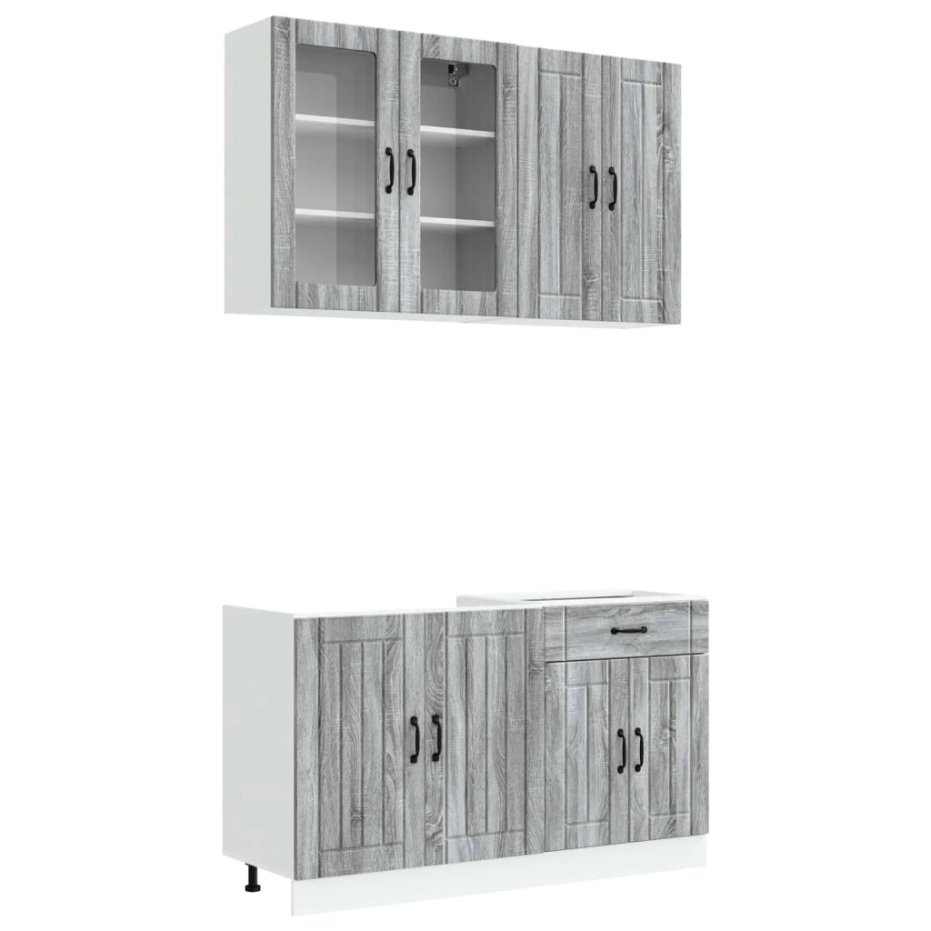 Unità Cucina LUCCA 4 pcs Sonoma grigio Legno ingegnerizzato 3438321