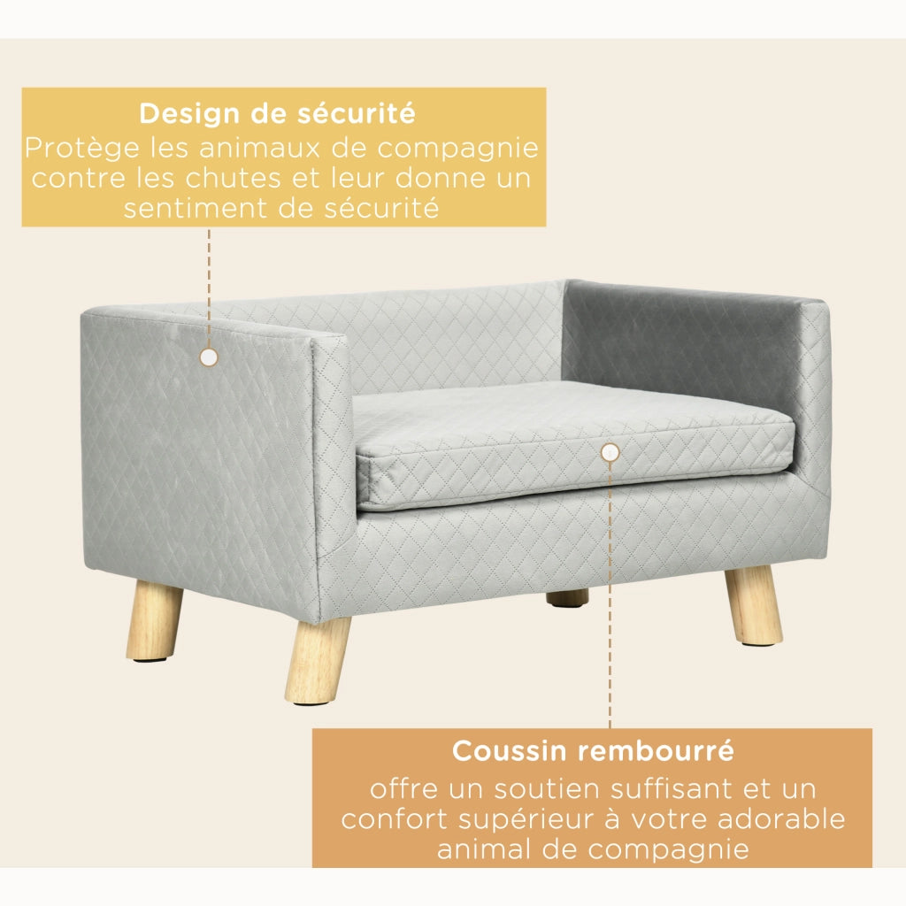 Letto per cani ¨C zephmum ¨C 64x45x36 cm velours grigio