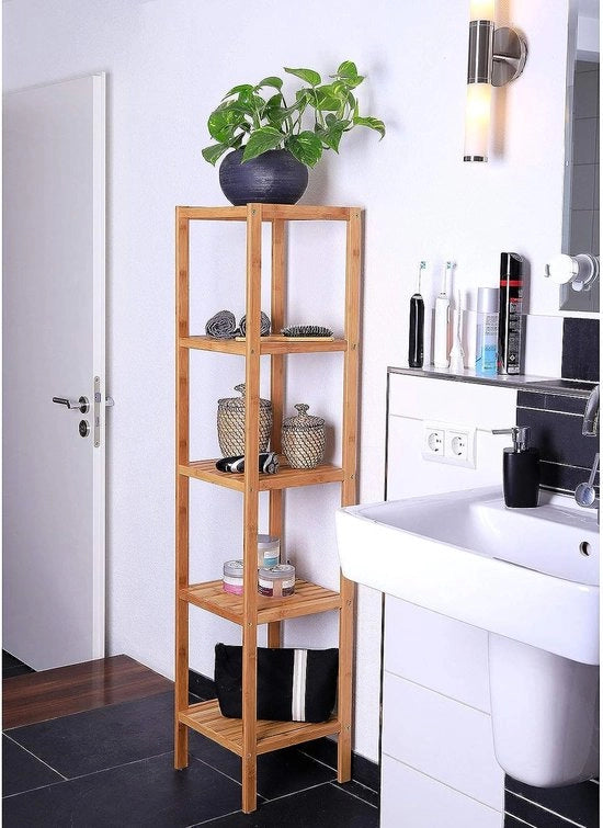 Pannello bagno con 5 pannelli Pannello soggiorno Pannello verticale Pannello in bambù Pannello bagno Pannello libreria Pannello angolare Pannello cucina 33x33x146 cm, colore naturale