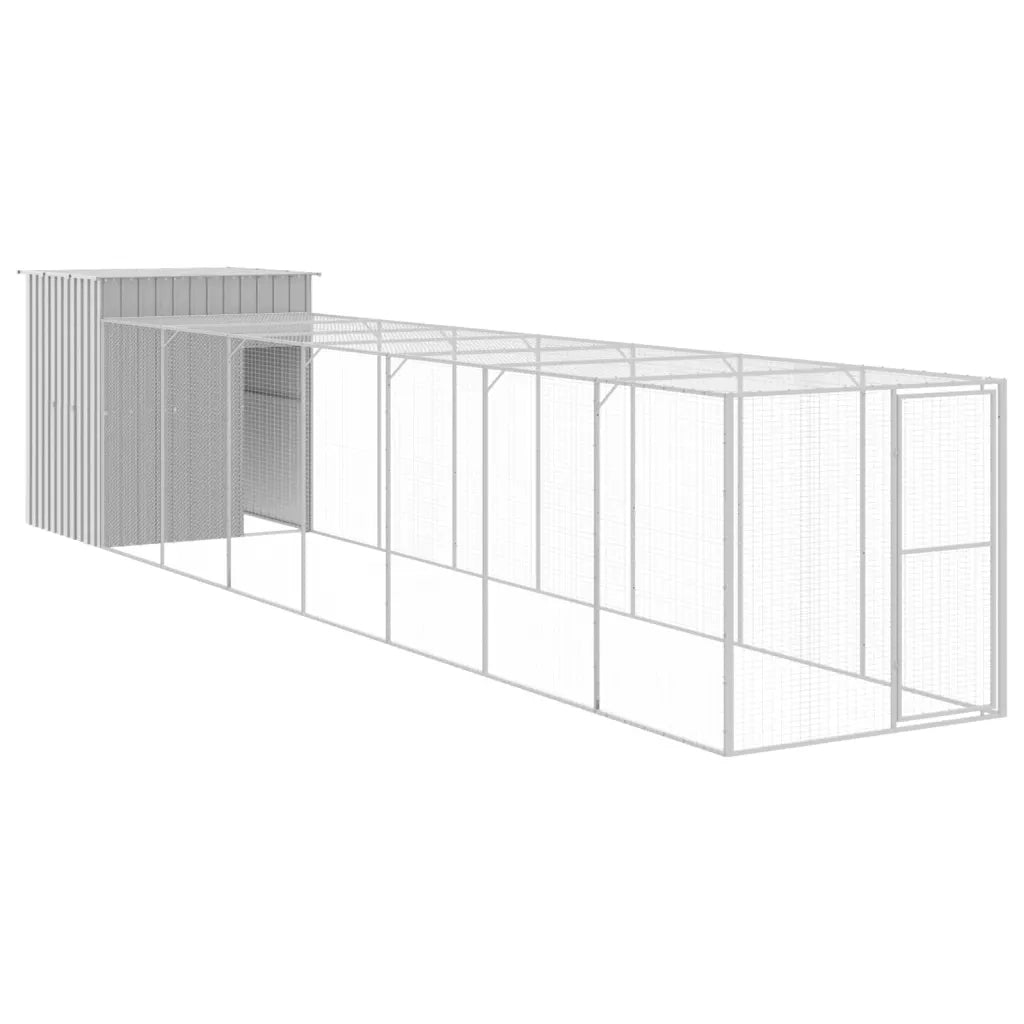 Pollaio Area Corsa Grigio Chiaro 165x863x181 cm Acciaio Zincato 3189116