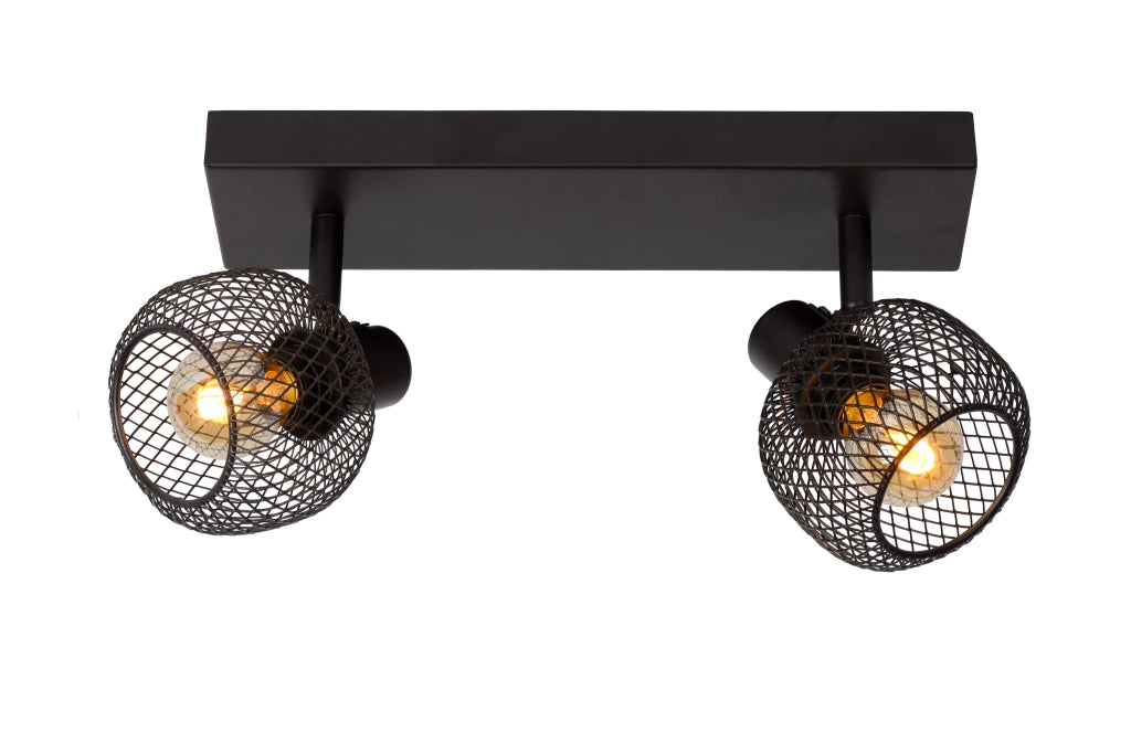 Plafoniera doppia MAREN nera in metallo 2xE14 40W Lucide