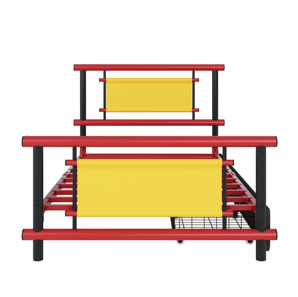 Letto per bambini 90x200 cm con cassetti in metallo