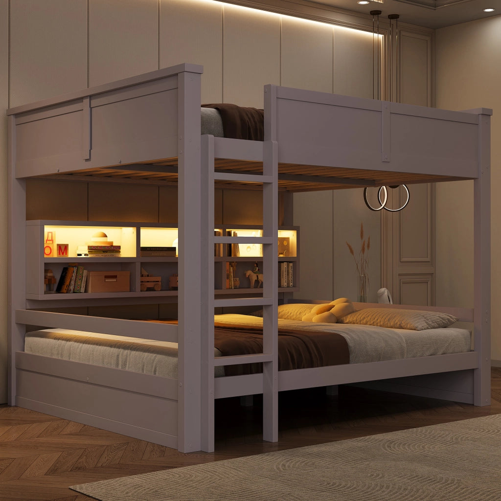 LETTO A CASTELLO 160x200 cm marrone con 6 vani contenitore