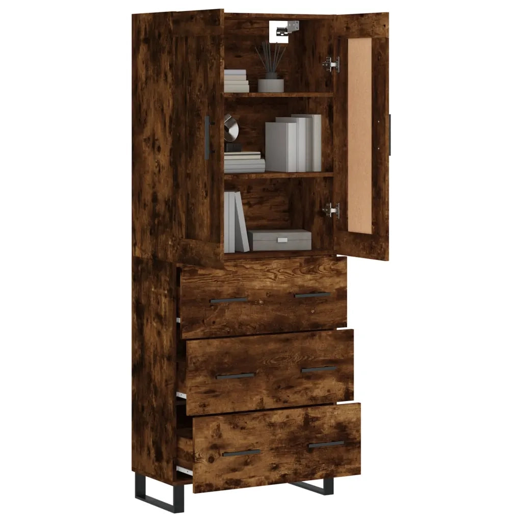 vidaXL Credenza Rovere Fumo  69,5x34x180 cm in Legno Multistrato