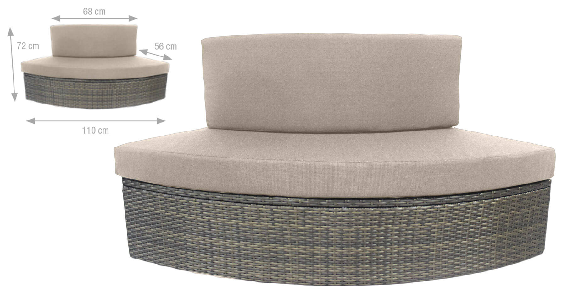 Vasca Idromassaggio da Esterno Semirigida Riscaldata 4+2 Posti con Mobili Ø184x73 cm NetSpa Vita Premium Marrone