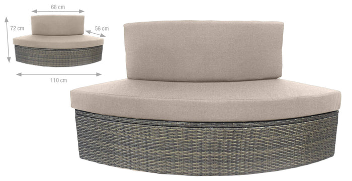 Vasca Idromassaggio da Esterno Semirigida Riscaldata 4+2 Posti con Mobili Ø184x73 cm NetSpa Vita Premium Marrone