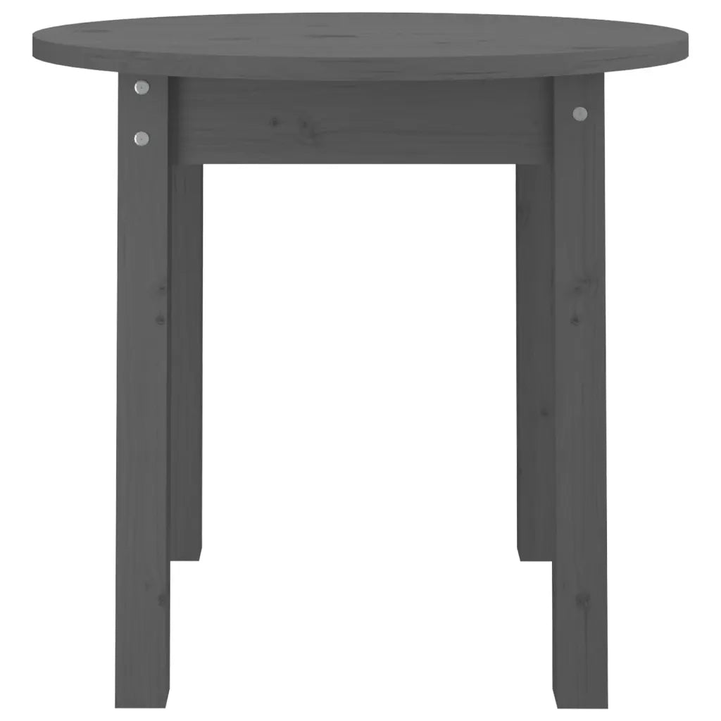 Tavolino da Salotto Grigio Ø 45x40 cm in Legno Massello di Pino 822334