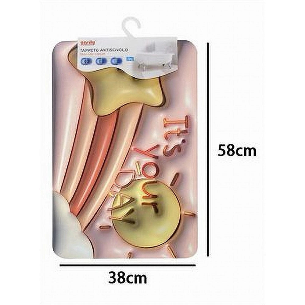 Trade Shop - Tappeto Tappetino Antiscivolo Bagno Cartoon Effetto 3d Soft Bambini 38x58cm 87222 -