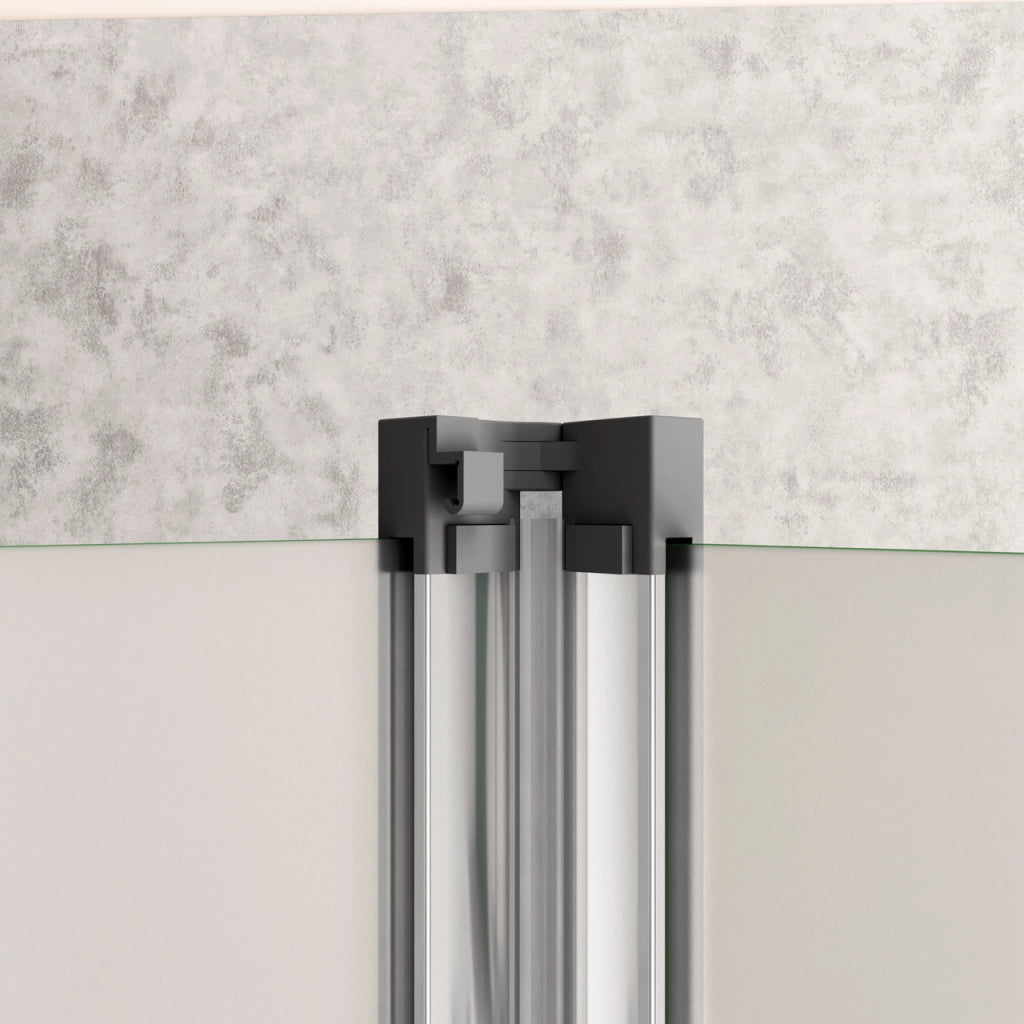 185cm Box Doccia Angolare Porta a Soffietto con Parete Fissa 80x70cm in Vetro Temperato Satinato Opaco 5 mm Profilo Cromato Lucido