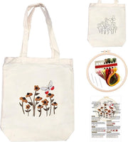 Kit di avvio per la cucitura a maglia - set di cucitura per principianti - borsa da portare a maglia - set di cuciture - con disegno di fiori e istruzioni - fili colorati e strumenti - hobby per adulti - farfalla