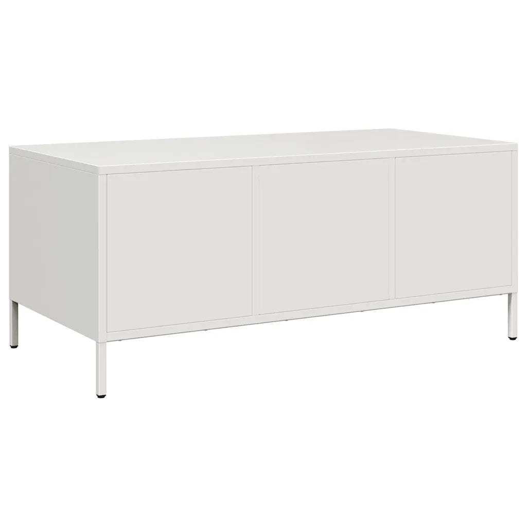 Tavolino Bianco 101,5x50x43,5 cm in Acciaio Laminato a Freddo 851279