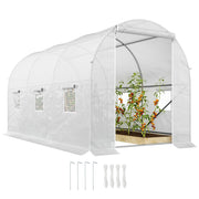 Serra Tunnel per Giardino 3.5x2x2m ¨C Xylo ¨C Metallo PE Bianco con Porte e Finestre