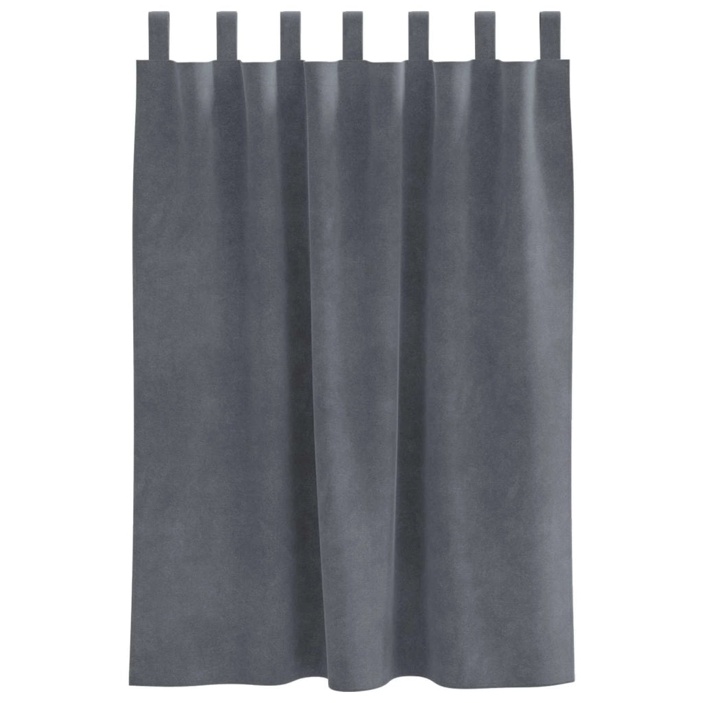 Tende oscuranti 2 pcs Grigio chiaro 140 x 140 cm Velluto 4107293