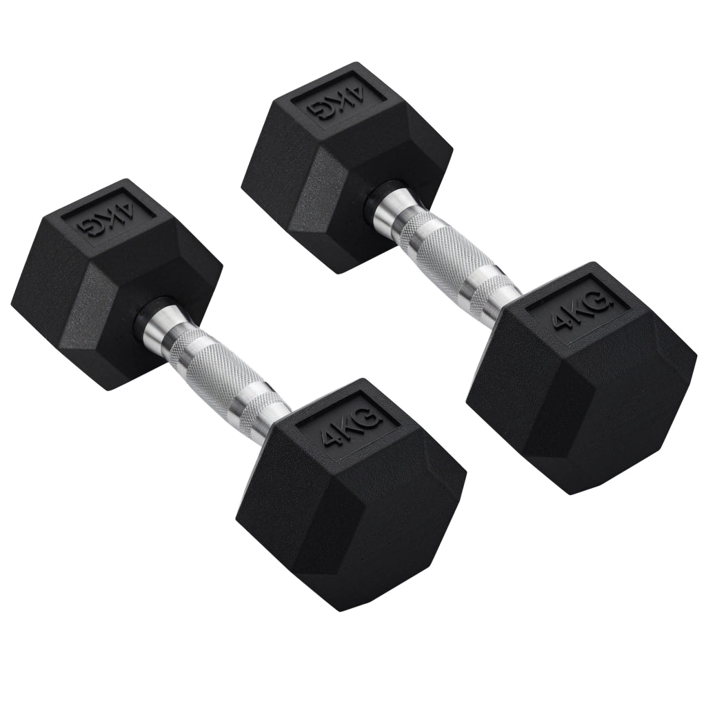 Manubri Esagonali Set 2 Pezzi ¨C Xylo ¨C Ghisa 2x4kg Impugnatura Zigrinata